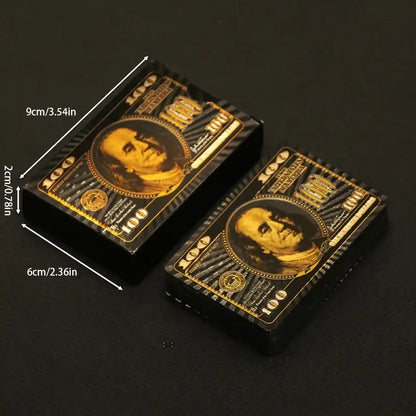 55PCS Gold Foil spillekort 24K Gold Plastic Poker sæt, vandtæt og holdbar Magic spil kort