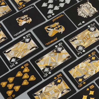 55PCS Gold Foil spillekort 24K Gold Plastic Poker sæt, vandtæt og holdbar Magic spil kort