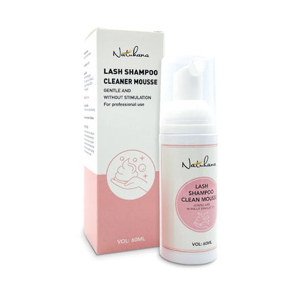 Natuhana 60ml Eyelash Extension Shampoo Mousse Lash Rengøringsskum for falske øjenvipper, skånsomt & ikke- irriterende makeup værktøj