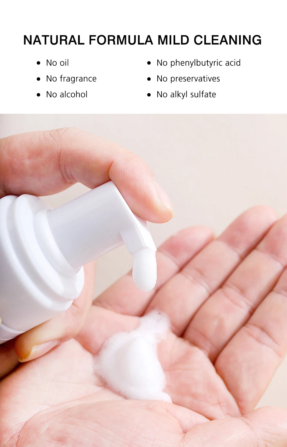 Natuhana 60ml Eyelash Extension Shampoo Mousse Lash Rengøringsskum for falske øjenvipper, skånsomt & ikke- irriterende makeup værktøj