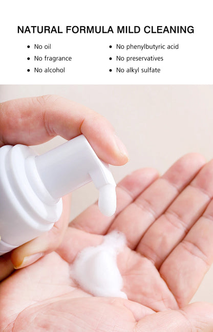 Natuhana 60ml Eyelash Extension Shampoo Mousse Lash Rengøringsskum for falske øjenvipper, skånsomt & ikke- irriterende makeup værktøj