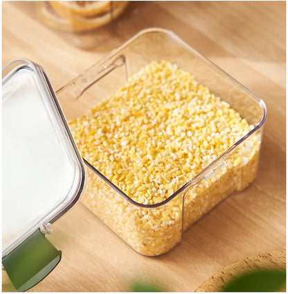 1PC Lufttæt forseglet opbevaringskrukke • Plastkorn, Pasta & krydderier Container • Fugt-Proof Kitchen Organizer Box