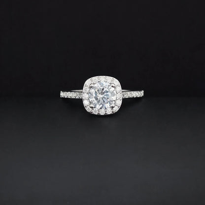 Moonso Luksus Pude Sølv Farve Engagement Ring for kvinder Elegant Zircon Designer Smykker gave R5604