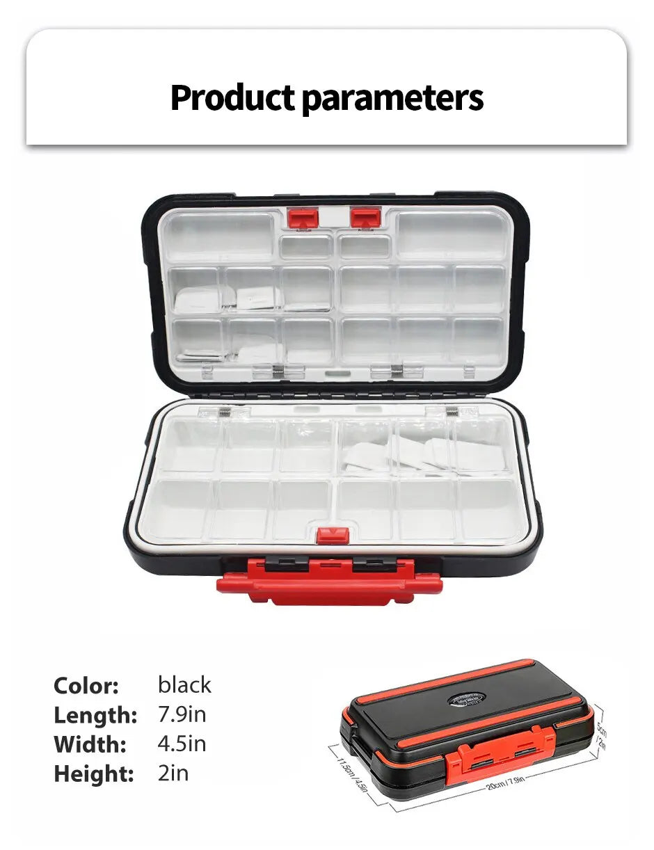 Premium Vattentät dubbelsidig fisketakle Box - Multifunktionell Bait & Tool Organizer