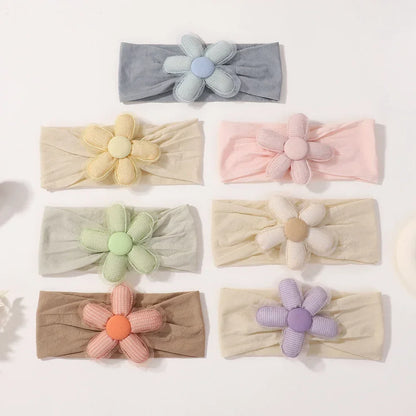 1Pc Baby Nylon Headscarf - Handgjorda blomhuvudband för nyfödda flickor, Toddler Elastic Hair Turban