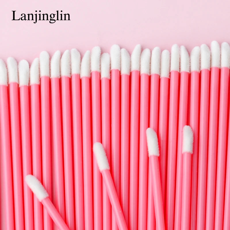 Lanjinglin 5/50 Pcs Engangs Lip Brush Makeup Børster Lipstick Applicator Wands & Eyelash Extension Tool, Professional Skønhed Tilbehør