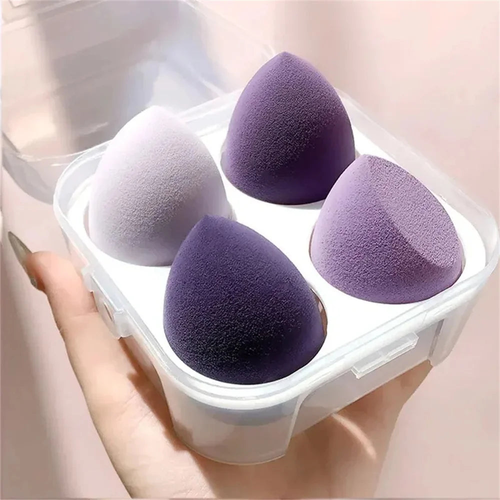 4PCS Makeup Sponge Blender Beauty Egg Cosmetic Puff – Soft Foundation & Powder Sponges för kvinnor, Professionella skönhetsverktyg