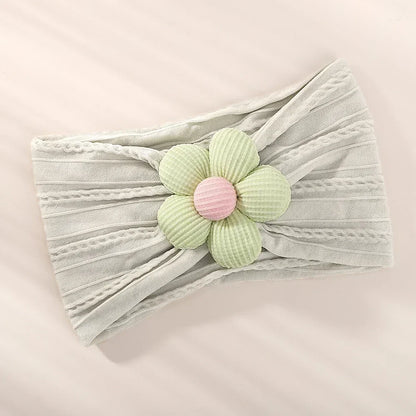 1Pc Baby Nylon Headscarf - Handgjorda blomhuvudband för nyfödda flickor, Toddler Elastic Hair Turban