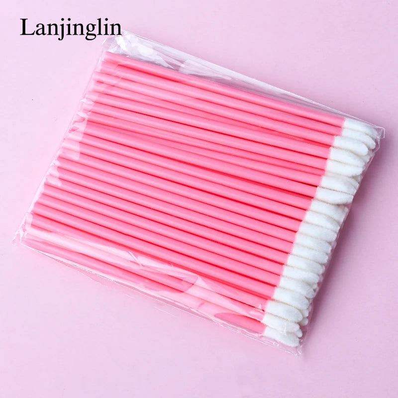 Lanjinglin 5/50 Pcs Engangs Lip Brush Makeup Børster Lipstick Applicator Wands & Eyelash Extension Tool, Professional Skønhed Tilbehør