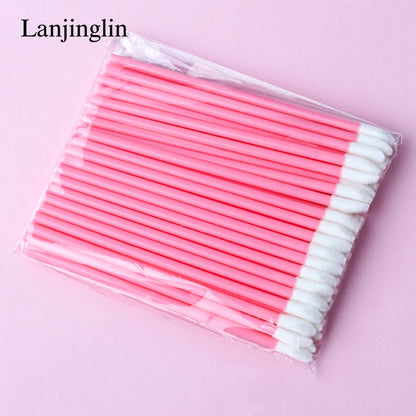 Lanjinglin 5/50 Pcs Engangs Lip Brush Makeup Børster Lipstick Applicator Wands & Eyelash Extension Tool, Professional Skønhed Tilbehør