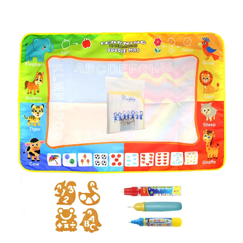 100x80CM Magic Water Drawing Mat – Reusable Doodle Board Montessori Educational Toy for Kids