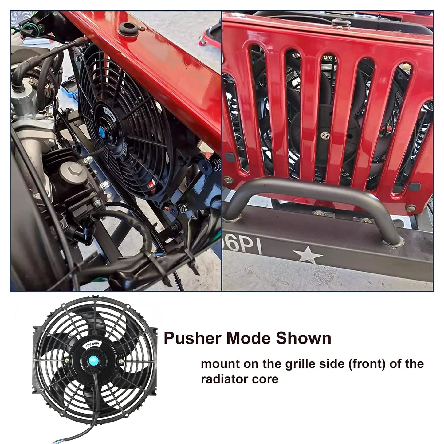 Universal 7/9/10/12/14/16 Inch 12V 80W kylarfläkt fläktblad – elektrisk luftkonditionering fläktsats 2100RPM