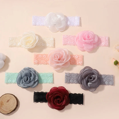1Pc Baby Nylon Headscarf - Handgjorda blomhuvudband för nyfödda flickor, Toddler Elastic Hair Turban