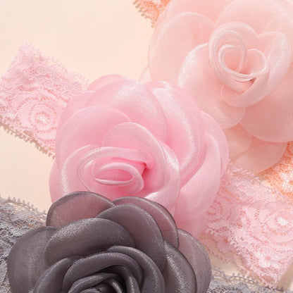 1Pc Baby Nylon Headscarf - Handgjorda blomhuvudband för nyfödda flickor, Toddler Elastic Hair Turban