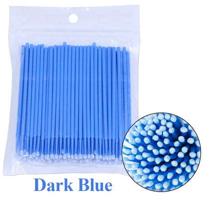 100PCS Eyelash Rengöringsborstar – Micro Cotton Swabs för Lash Extensions & Makeup Removal