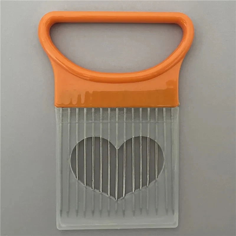 304 Stainless Steel Onion Slicer Holder – Vegetable Cutting Fork & Food Slicing Guide for Onions, Tomatoes, Potatoes & Meat