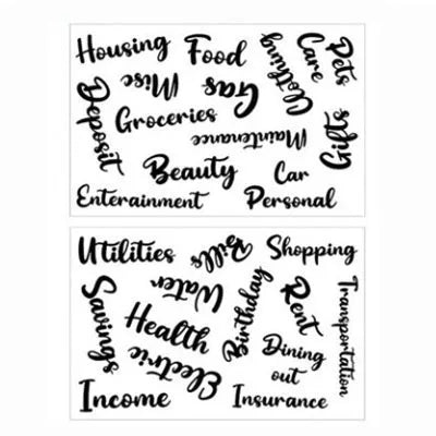 A6 PU läder budget planerare – Marble Anteckningsbok & pengar spara Arrangör för kontor, skola & personlig ekonomi