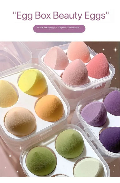 4PCS Makeup Sponge Blender Beauty Egg Cosmetic Puff – Soft Foundation & Powder Sponges för kvinnor, Professionella skönhetsverktyg