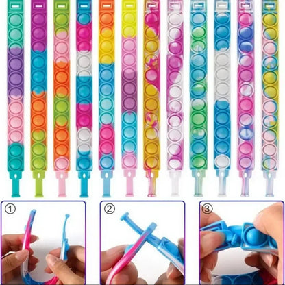 12/24/36PCS Silikon Färgglada Bubble Wristband - Barn Fest Favoriter, Födelsedag Gåvor, Bröllop Souvenirer, Karneval & Semester Armband