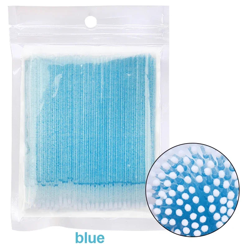 100PCS Eyelash Rengöringsborstar – Micro Cotton Swabs för Lash Extensions & Makeup Removal