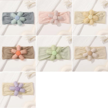 1Pc Baby Nylon Headscarf - Handgjorda blomhuvudband för nyfödda flickor, Toddler Elastic Hair Turban