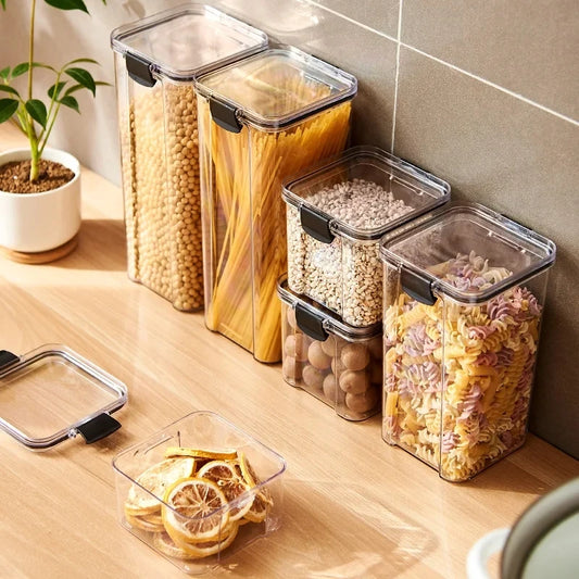 1PC Lufttät försluten förvaringsburk – Plastgröna, Pasta & kryddbehållare  på Moisture-Proof Kitchen Organizer Box