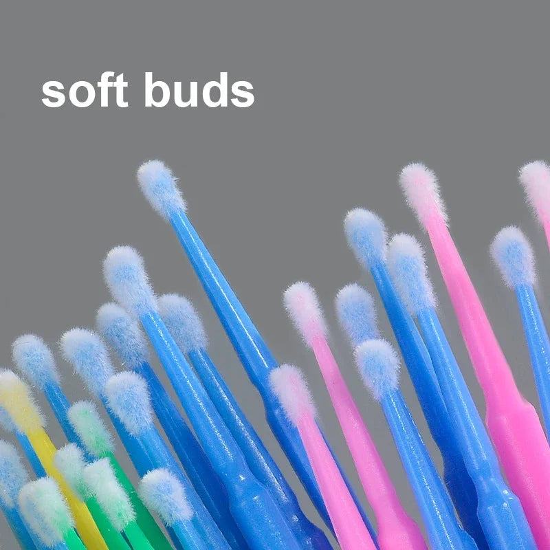 100PCS Eyelash Rengöringsborstar – Micro Cotton Swabs för Lash Extensions & Makeup Removal