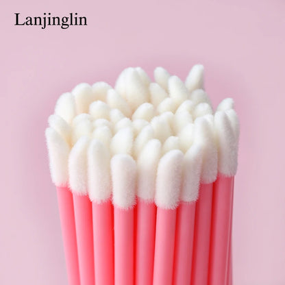 Lanjinglin 5/50 Pcs Engangs Lip Brush Makeup Børster Lipstick Applicator Wands & Eyelash Extension Tool, Professional Skønhed Tilbehør
