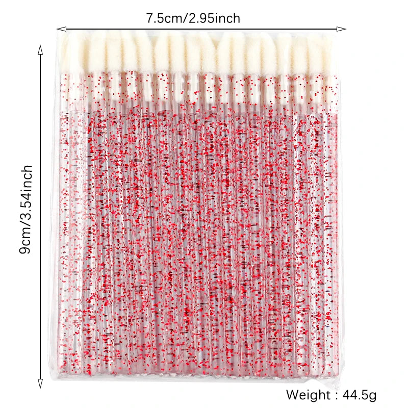 Lanjinglin 5/50 Pcs Engangs Lip Brush Makeup Børster Lipstick Applicator Wands & Eyelash Extension Tool, Professional Skønhed Tilbehør