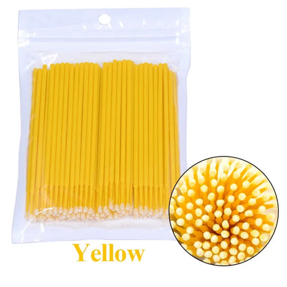 100PCS Eyelash Rengöringsborstar – Micro Cotton Swabs för Lash Extensions & Makeup Removal