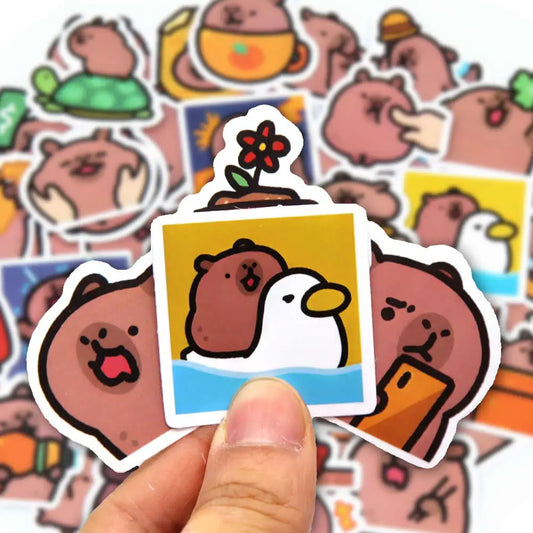 10/50/100st Capybaras Stickers – Söta Cartoon Dekaler för laptop, Telefon, Bil, Cykel & Barn DIY