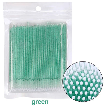 100PCS Eyelash Rengöringsborstar – Micro Cotton Swabs för Lash Extensions & Makeup Removal
