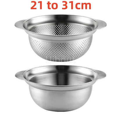 304 Rustfrit stål Vegetabilsk vask Basin & Strainer • Multi-purpose ris vaskemaskine, frugtfilter, køkken Drain kurv