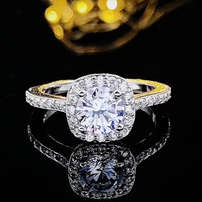Moonso Luksus Pude Sølv Farve Engagement Ring for kvinder Elegant Zircon Designer Smykker gave R5604