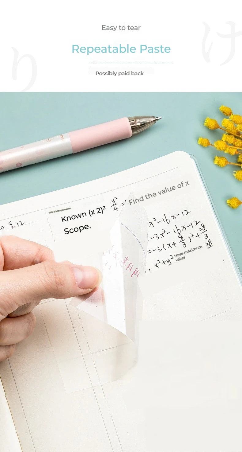 50 Plåt Transparent Sticky Notes – Vattentäta Meddelande & Signatur Stickers för Anteckningsböcker