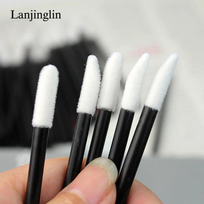Lanjinglin 5/50 Pcs Engangs Lip Brush Makeup Børster Lipstick Applicator Wands & Eyelash Extension Tool, Professional Skønhed Tilbehør