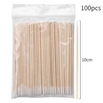 100PCS Eyelash Rengöringsborstar – Micro Cotton Swabs för Lash Extensions & Makeup Removal