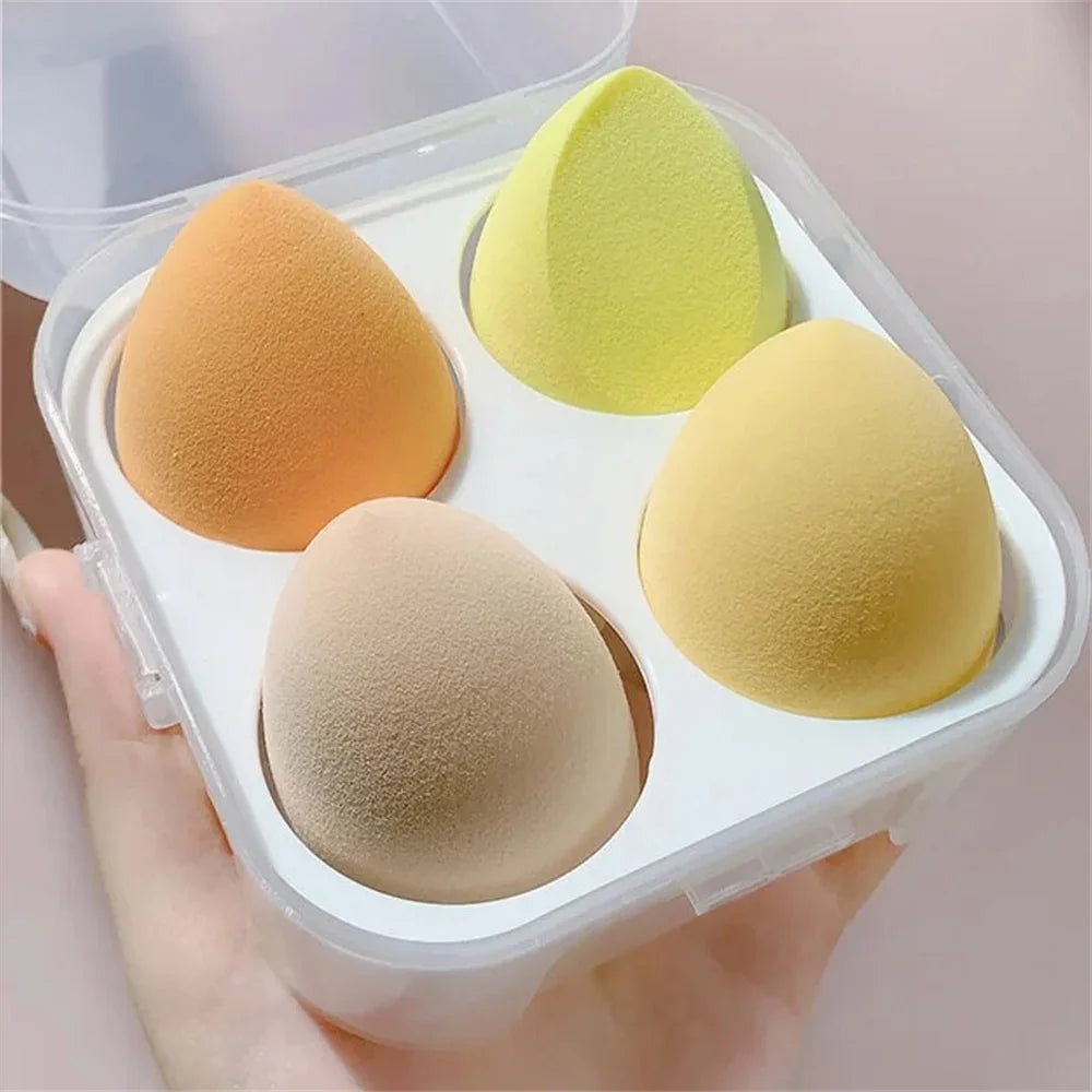 4PCS Makeup Sponge Blender Beauty Egg Cosmetic Puff – Soft Foundation & Powder Sponges för kvinnor, Professionella skönhetsverktyg