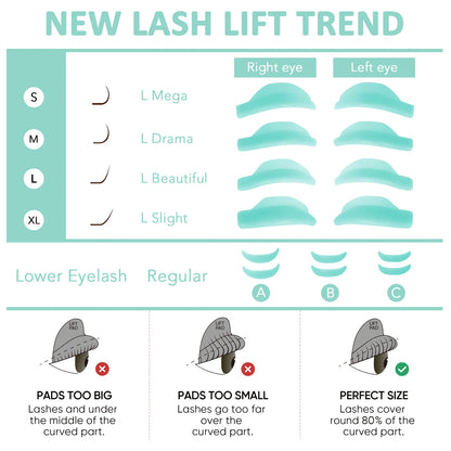 Libeauty 7 Paris Återanvändbara Lash Lift Shield Pads – Silicone Eyelash Curler & Curling Iron Tillbehör, Makeup Tool