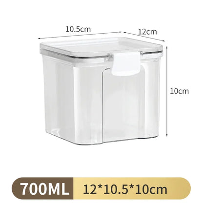 1PC Lufttæt forseglet opbevaringskrukke • Plastkorn, Pasta & krydderier Container • Fugt-Proof Kitchen Organizer Box