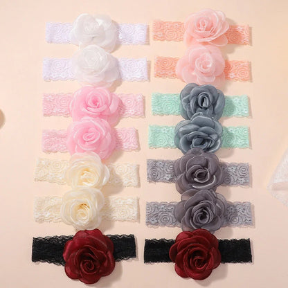 1Pc Baby Nylon Headscarf - Handgjorda blomhuvudband för nyfödda flickor, Toddler Elastic Hair Turban