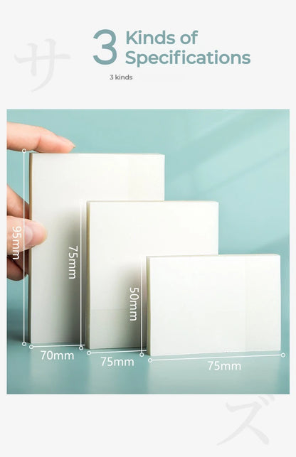 50 Plåt Transparent Sticky Notes – Vattentäta Meddelande & Signatur Stickers för Anteckningsböcker