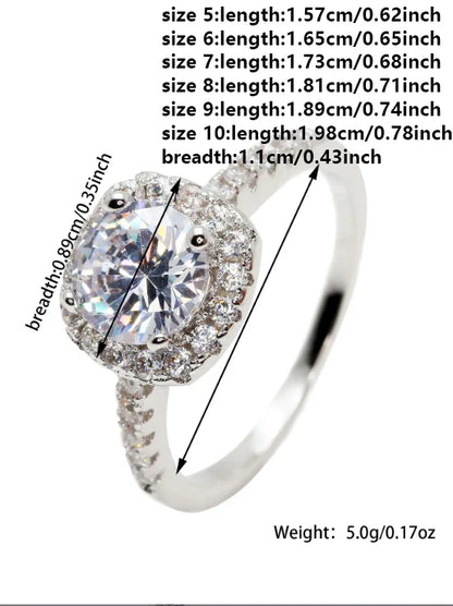 Moonso Luksus Pude Sølv Farve Engagement Ring for kvinder Elegant Zircon Designer Smykker gave R5604