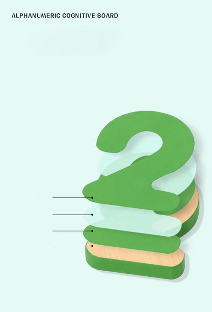 Barn Alfabetet & nummer Träpussel – Montessori Förskola Utbildningsleksak