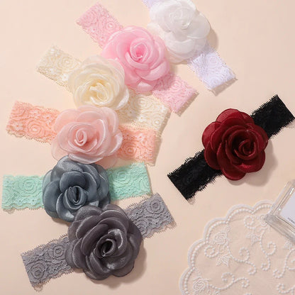 1Pc Baby Nylon Headscarf - Handgjorda blomhuvudband för nyfödda flickor, Toddler Elastic Hair Turban