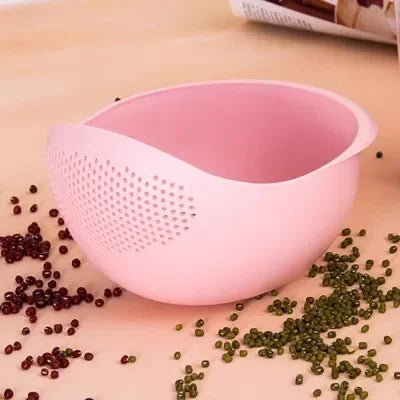 1PC Plastic Ris Sieve & Drain Basket med handtag – Multi-Purpose Kitchen Strainer Bowl för tvätt ris, grönsaker och frukter