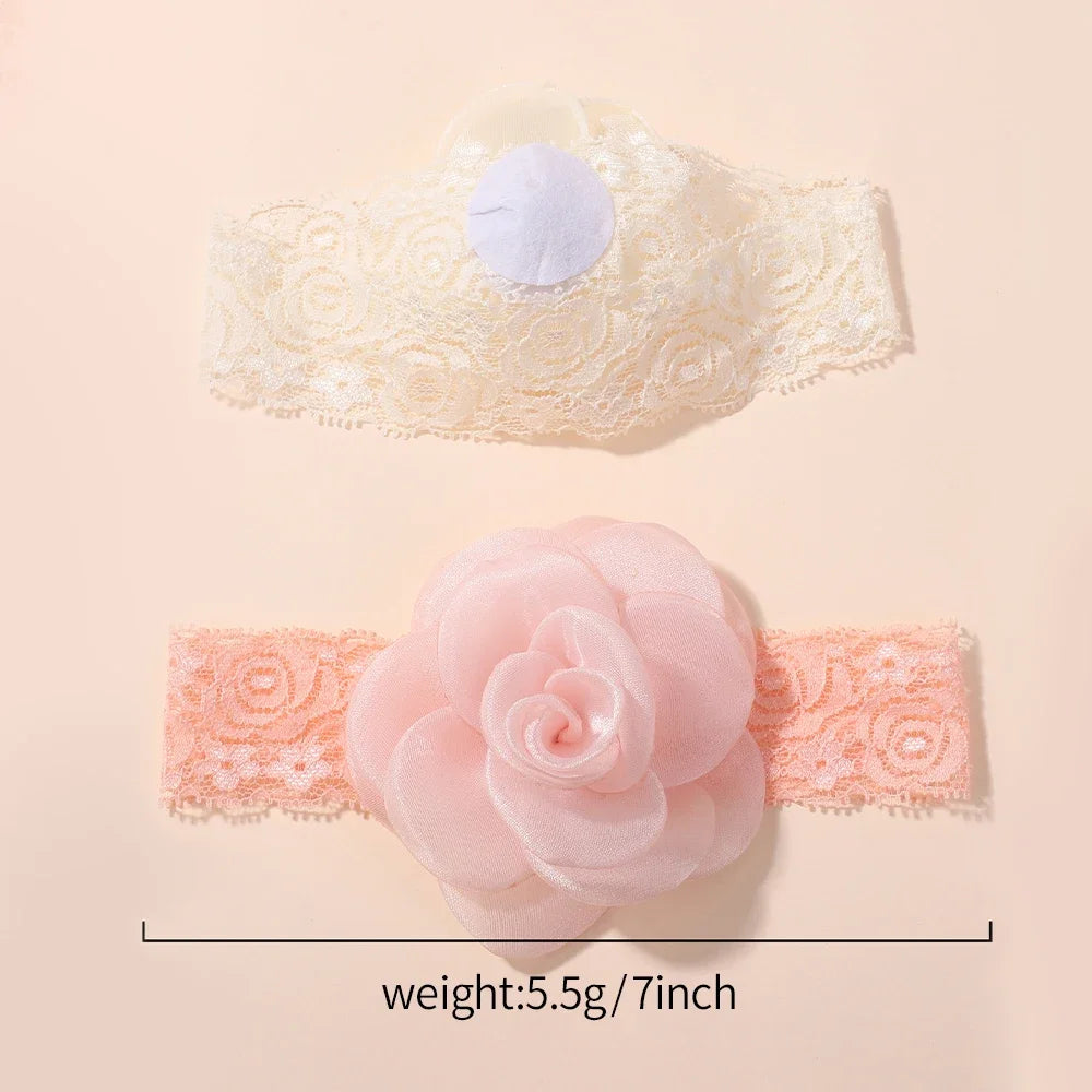 1Pc Baby Nylon Headscarf - Handgjorda blomhuvudband för nyfödda flickor, Toddler Elastic Hair Turban