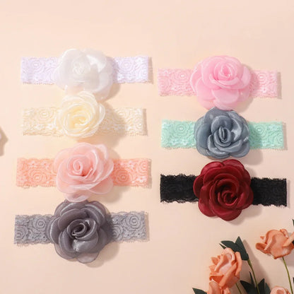 1Pc Baby Nylon Headscarf - Handgjorda blomhuvudband för nyfödda flickor, Toddler Elastic Hair Turban