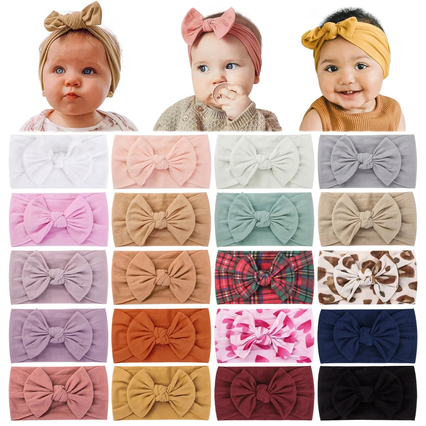 1Pc Baby Nylon Headscarf - Handgjorda blomhuvudband för nyfödda flickor, Toddler Elastic Hair Turban