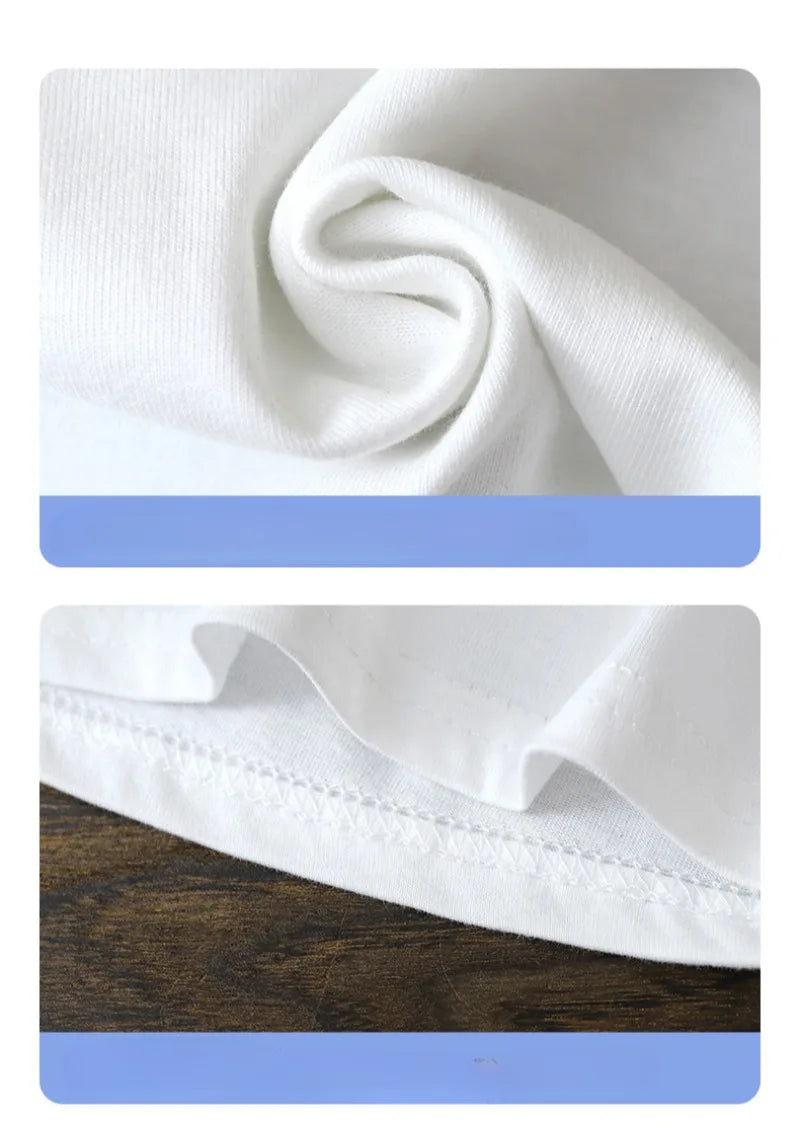 2-10Y Children’s Pure Cotton Short Sleeve Pullover T-Shirt – Baby Boys & Girls Summer Tops